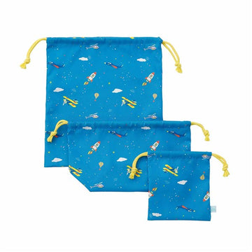 D BY DADWAY(ディーバイダッドウェイ) きんちゃく3枚セット スペーストラベル【入園・入学 子ども用 巾着袋 おしゃれ 男の子】【ゆうパケット送料無料】